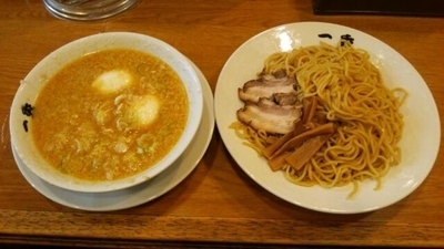 「味噌つけ麺＋玉子」@韃靼ラーメン 一秀の写真