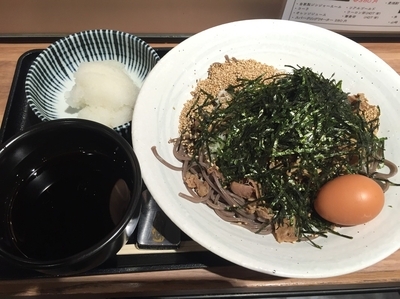 「俺の肉そば＋おろし＋生卵」@そば 俺のだし GINZA5の写真