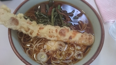 「山菜そば（３８０円）＋ちくわ天（１００円）」@文殊 両国本店の写真