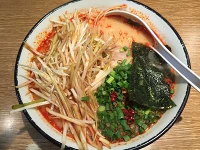 「赤博多＋ﾈｷﾞ【840円】」@博多ラーメン 長浜や 府中店の写真