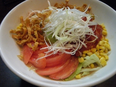 「限定：ゴマとトマトの冷やしめん＋替え麺半玉　８００＋５０円」@打立て自家製麺 ラーメンKの写真