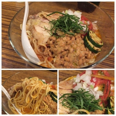 「【限定】冷しらーめん 納豆 鶏 トマト＆豆乳800円」@らーめん カッパハウスの写真