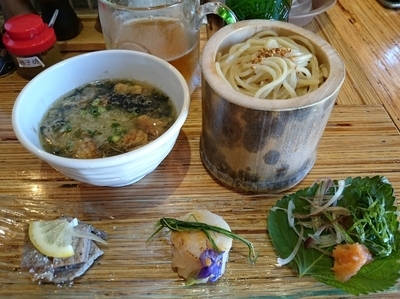 「竹取物語～夏の煌めき～国産黒毛和牛 油かす煮干しつけそば」@NOODLE STOCK 鶴おかの写真