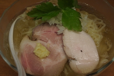 「冷やし煮干し塩そば（限定）＋〆のご飯」@福の神食堂の写真