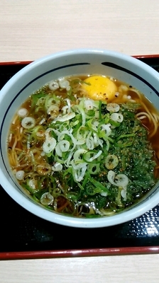 「春菊天玉そば」@吉そば 五反田店の写真