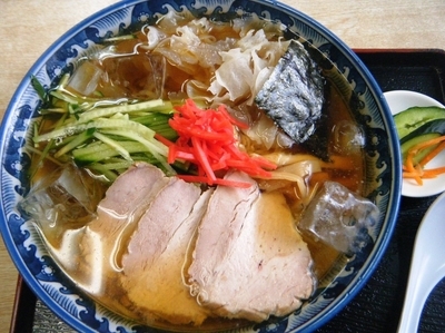 「山形冷やしラーメン780円ｸｰﾎﾟﾝでﾁｬｰｼｭｰ１枚増し」@金長 本店の写真