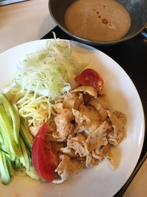 「冷やしねぎ豚つけ麺 980円」@麺家 Dragon Kitchenの写真