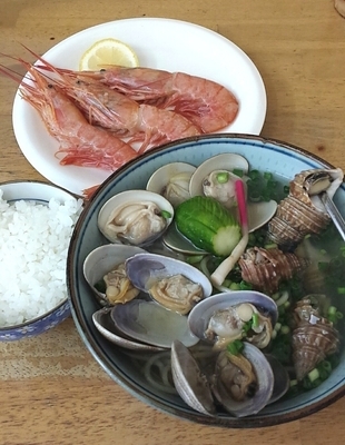 「文月の一杯「貝汁潮冷し蕎麦」1,200円＋α」@MENYA 食い味の道有楽の写真