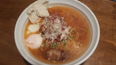 「限定、辛いラーメン第2段、スンドゥブ風ラーメン」@はりけんラーメンの写真