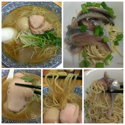 「冷やし煮干そば白醤油＋いわしそば」@中華そば よしかわの写真