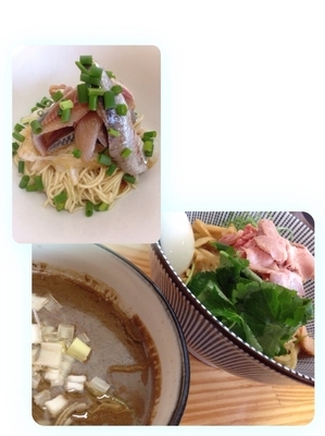 「濃厚煮干しつけ麺+いわしそば」@中華そば よしかわの写真