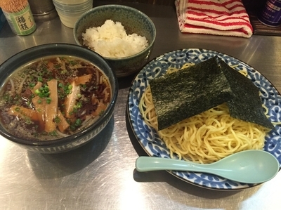 「つけ麺(650円)+ライス 小(100円)」@柳麺 はな火屋の写真