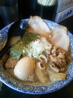 「濃厚狼煙ラーメン大盛り（大盛り分は和え玉で）」@狼煙 〜NOROSHI〜の写真