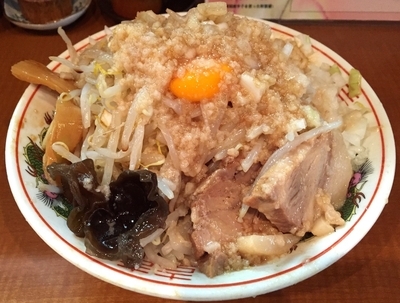 「油めん・ヤサイ多め・玉ねぎ多め・ニンニク多め」@らーめん ぽっぽっ屋 水道橋店の写真