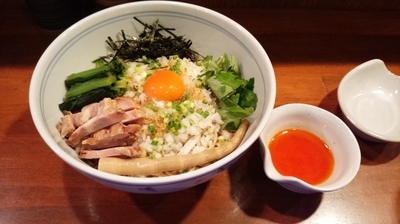 「ザ・辛！海老油そば(追い飯付)」@味香房 海居人の写真