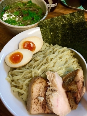 「特製塩つけ麺（300g）￥1000」@くじら食堂の写真
