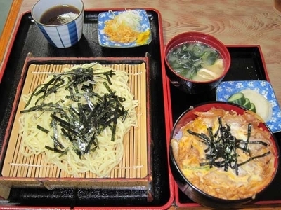 「中華ざる（醤油）と他人丼　850円（ランチ）」@辰巳庵の写真