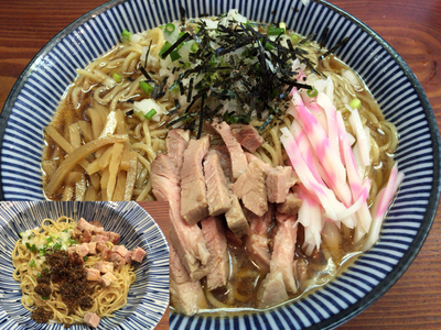 「ひやにぼ拉麺 800円 + ヒゲ玉 200円」@良温(Ra-on)の写真