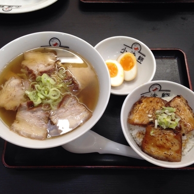 「炙り焼豚ご飯セット」@喜多方ラーメン 坂内 岩槻店の写真