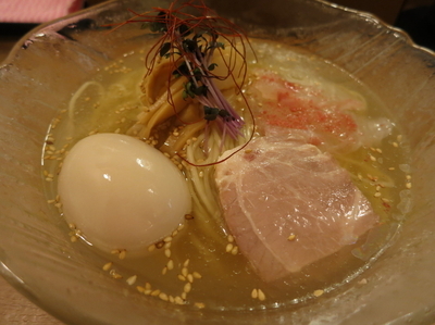 「冷やし鯛塩そば 880円 ＋ 鯛めし小 （VIPカード利用）」@鯛塩そば 灯花 本店の写真