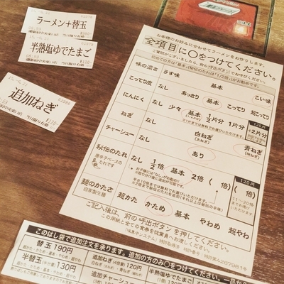 「ラーメン＋替玉&追加ねぎ &半熟塩ゆでたまご」@一蘭 新宿中央東口店の写真