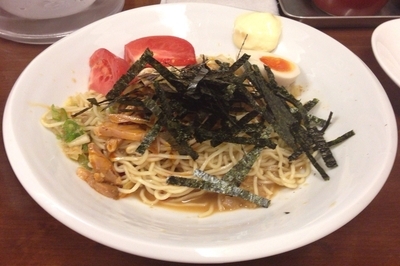 「おろしたて生姜の冷やし麺(期間限定)＋手づくり餃子セット」@麺屋 影丸の写真
