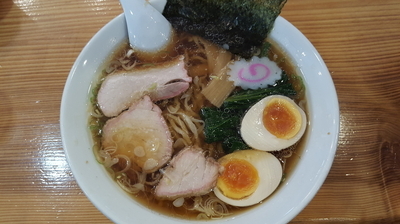 「手打中華そば味玉入り」@白河手打中華 賀乃屋の写真