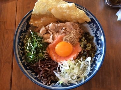 「豚しゃぶ明太おろしまぜそば」@ぶた金ラーメンの写真