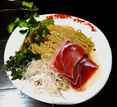 【限定】クレソンの麺と鮪のスープの冷そば