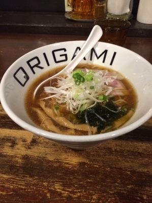 「ORIGAMIラーメン 720円 中盛サービス」@麺屋 ORIGAMIの写真