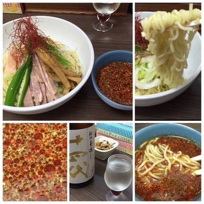 「【季節限定】冷やし辛つけそば 900円&日本酒」@頓知房の写真