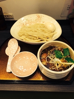 「鶏と貝のつけ麺 850円 味玉100円」@チラナイサクラの写真