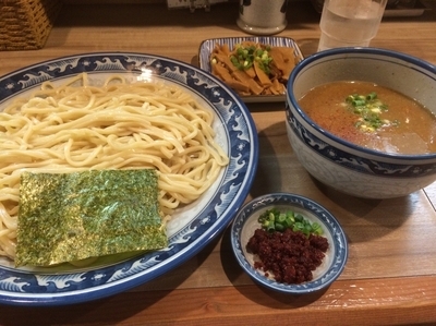 「えび辛子つけそば メンマ」@中華そば・つけそば 浜屋 我孫子店の写真