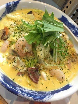 「【気まぐれ限定】クリームシーフードヌードル￥830」@麺屋 扇 SENの写真