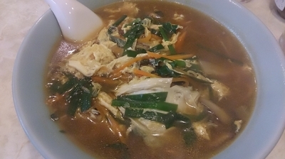 「ニラ玉子ピリ辛そば（680円）」@千成飯店の写真