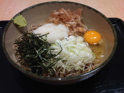 「冷しおろしそば(410円)+生卵(60円)」@名代 箱根そば 狛江店の写真