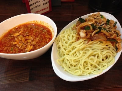 「NKBつけ麺（400g、辛味噌スープ）」@ラッキー食堂まとや 千曲店の写真