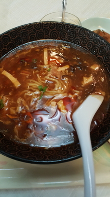 「スーラー湯麵＋半炒飯定食」@海港城の写真