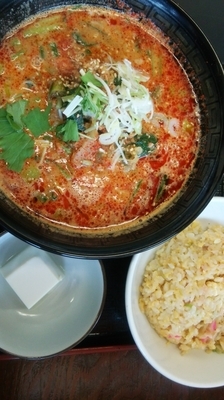 「担々麺 半チャーハン \950」@らーめん満福仙人 吉野町店の写真