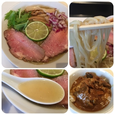 「冷た〜い煮干しそば¥800+ビーフカレー¥200」@麺や 彩～iro～の写真