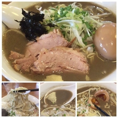 「濃厚煮干そば750円＋味玉100円」@中村屋総本山の写真