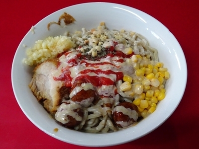 「冷やしトマト和え麺：小（800円）ニンニク」@蓮爾 登戸店の写真