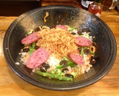 「ピザそば 950円」@台湾まぜそばとラーメン 金太の写真