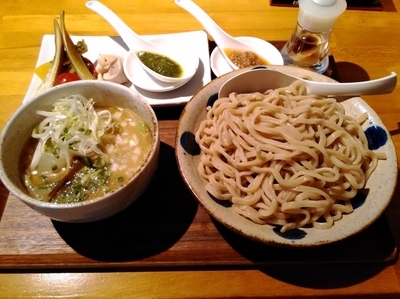 「8月限定 グリーンカレーつけ麺（DX）」@麺や Gochiの写真