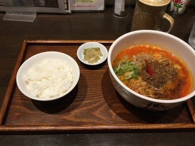 「鬼・担々麺セット (ライス プアール茶)」@香家 新代田本店の写真