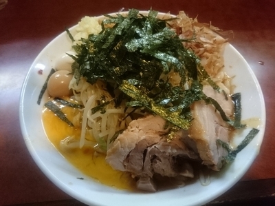 「(限定)「冷やし中華温めました」850円＋ニンニク」@豚星。の写真