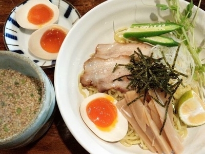 「白湯塩つけ麺＋煮玉子」@支那そば やっちゃんちの写真