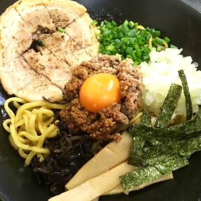 「まぜ味噌つけ麺ハーフ＆ハーフ850円」@へべれ家の写真