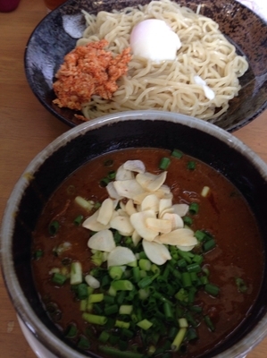 「スタミナ大蒜カレーＢ （温玉・辛肉）」@MENYA 食い味の道有楽の写真