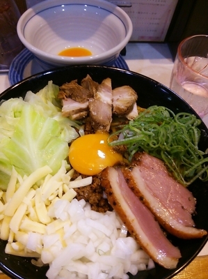 「【限定】汁無し麻辣鴨油麺(カレーver)＋大盛り＋チャーハン」@麺屋 扇 SENの写真